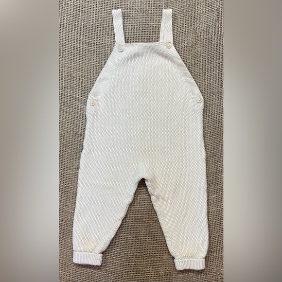 Zara Knit Overalls w/Straight Neckline, 12-18 Mths, Front Button Suspenders - Picture 1 of 5